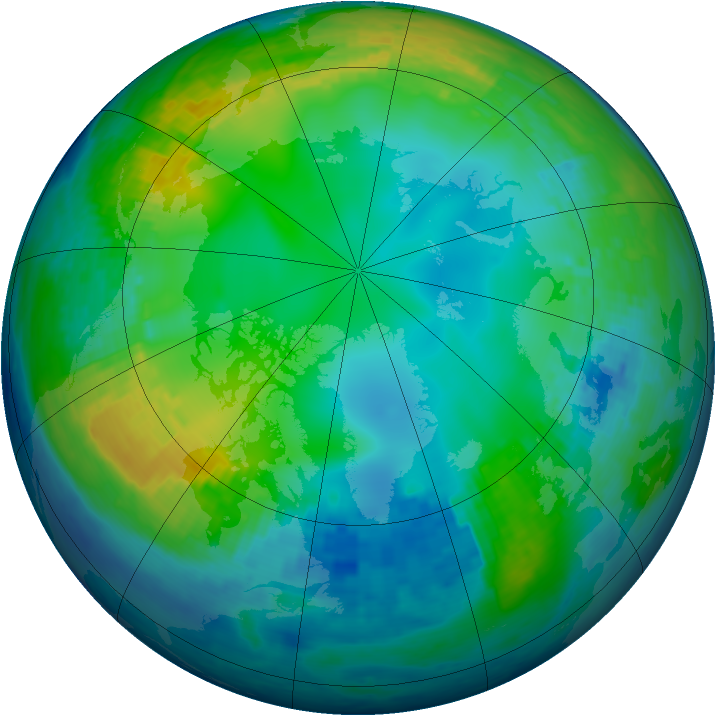 Arctic ozone map for 21 November 2003